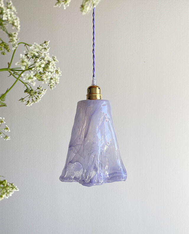 Lilac glass globe suspension