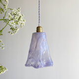 Lilac glass globe suspension