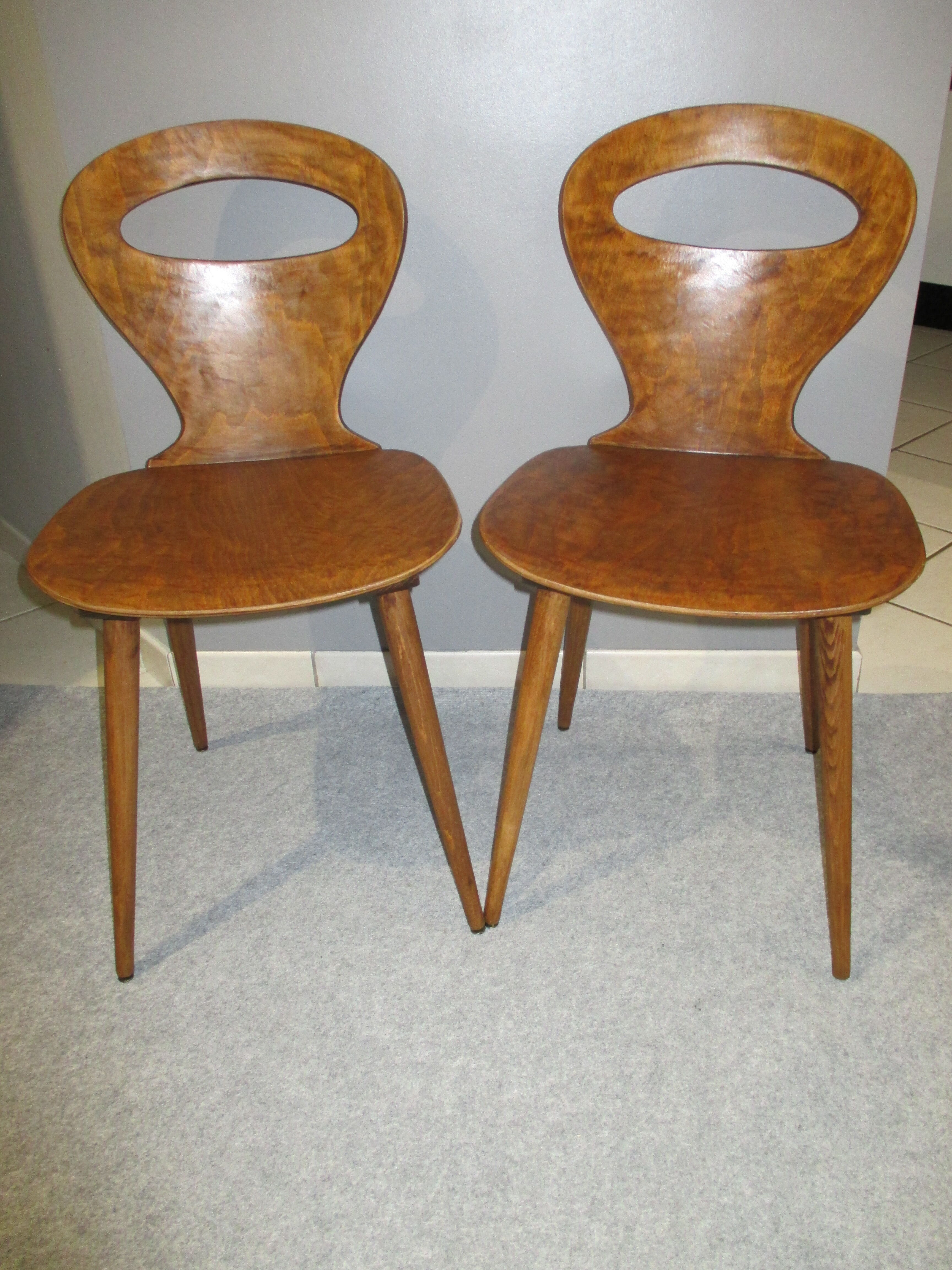 Suite 4 chairs Bistro Baumann model Ant 1960