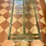 Table basse en verre et fer forgé