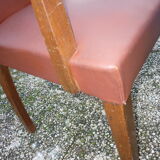 Light brown and wood Bridge armchair, from the 40s-50s