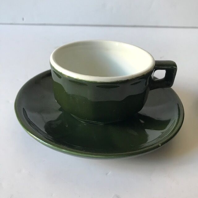 two cups green bistro coffee