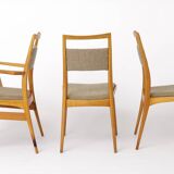 Set of 3 Vintage Beechwood Chairs, 2 Side & 1 Armchair, 1970s, Germany