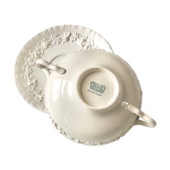 Wedgwood House's old white earthenware broth and sub-cup