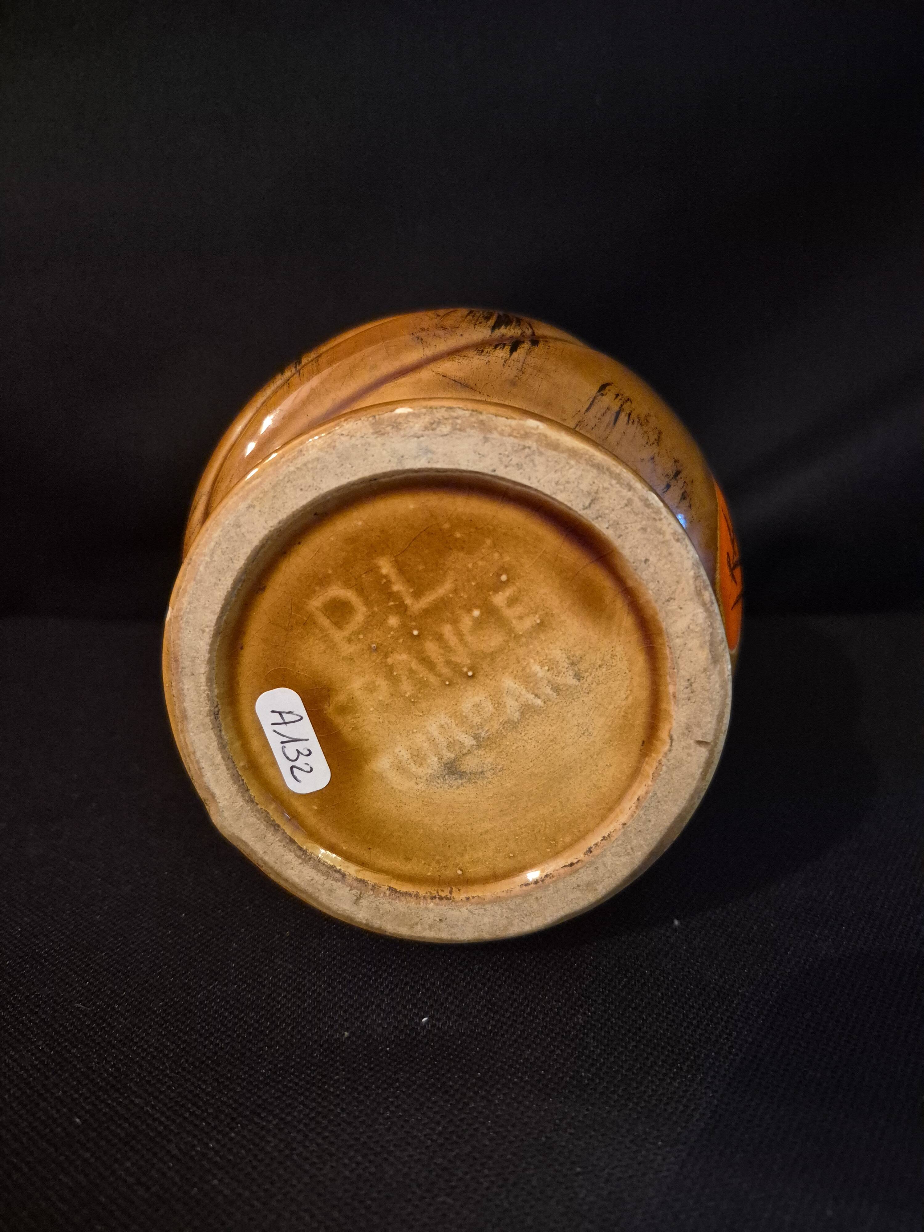 Ceramic jug with a handle signed Poët-Laval model Turban (A132)