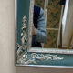 Old mirror silver and blue 79x60cm