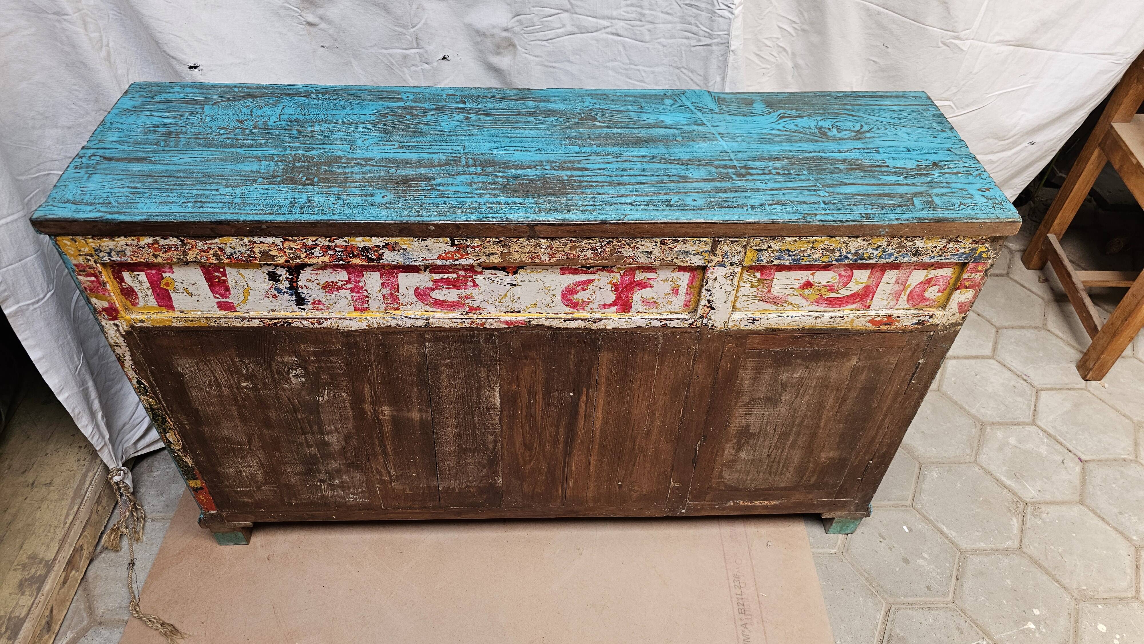 Old merchant's counter in Burmese teak.