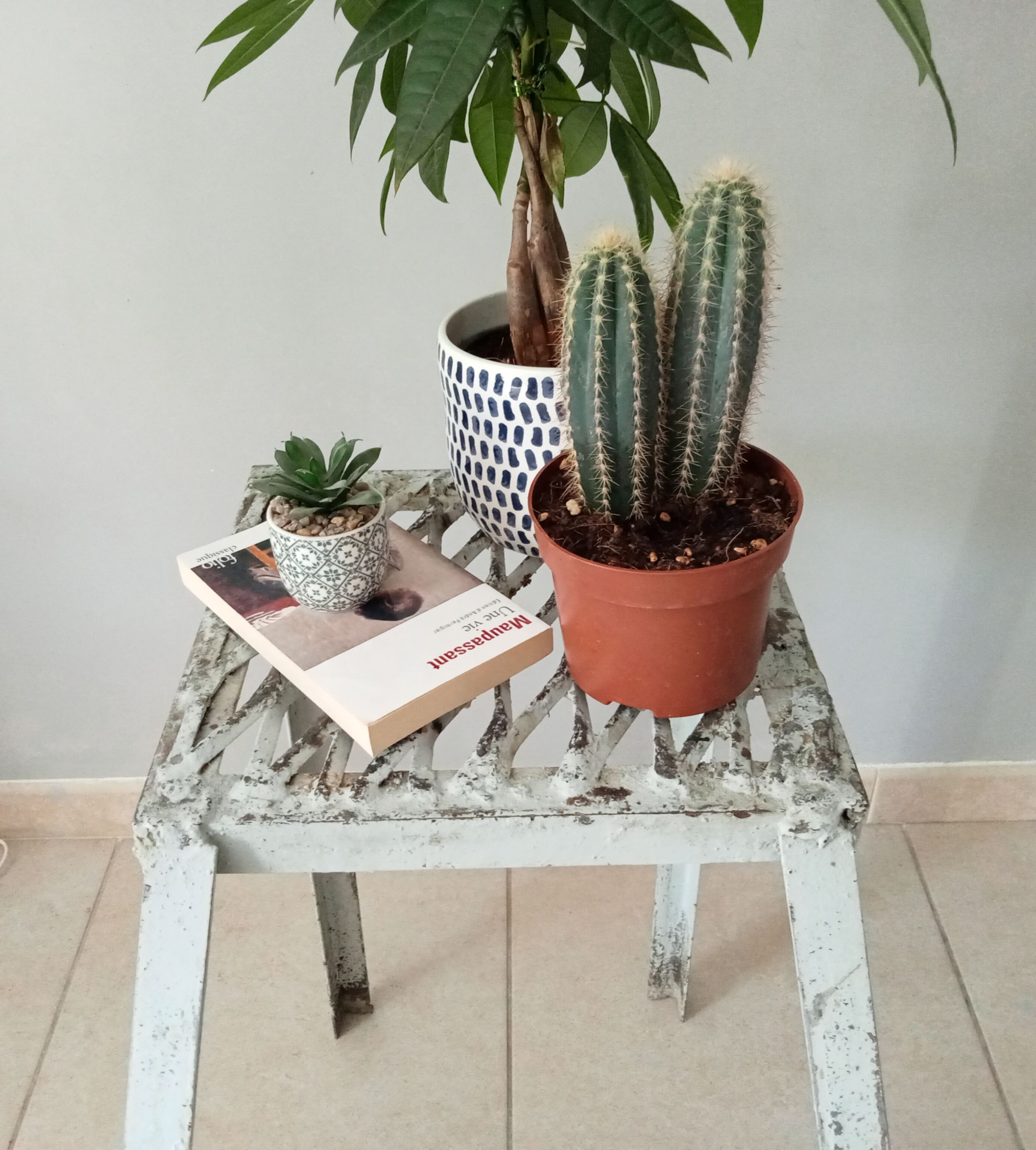 Vintage workshop metal stepladder