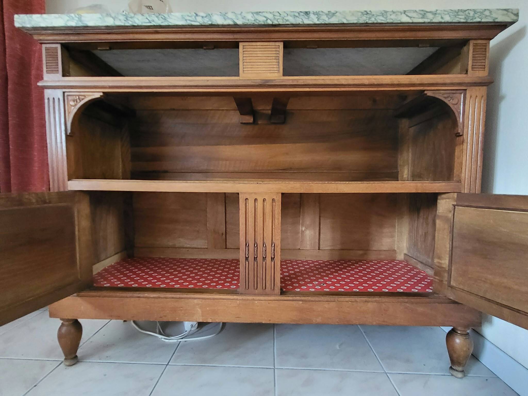 Commode / Desserte Art Nouveau 1910 - Noyer Massif