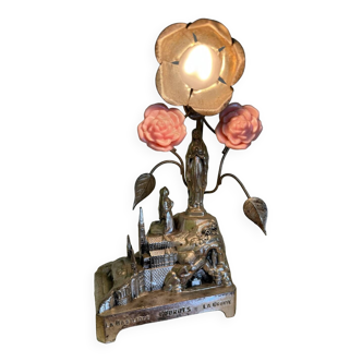 Lampe musicale vierge Lourdes Art Déco