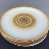 Set 5 plates longchamp 1970 spiral pattern diam24