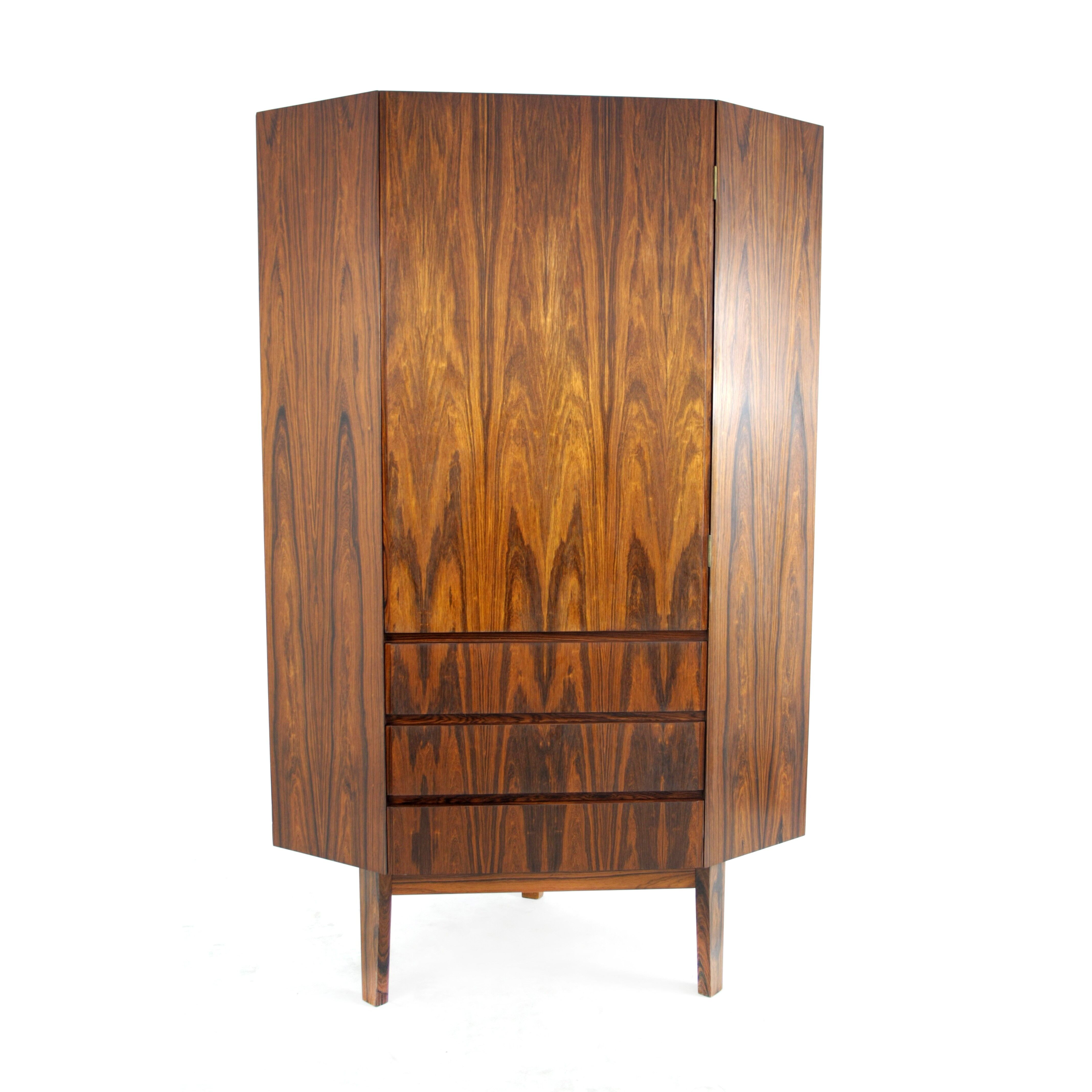 Angled Rosewood Wardrobe, 1960s