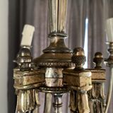 Neo-classical chandelier silver metal