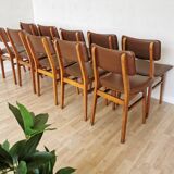 Vintage STOL Kamnik Dining Chair: 1970s Yugoslavian Mid-Century Leather Bis
