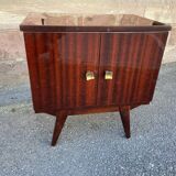 Bedside night table design 1960 vintage Scandinavian feet compass