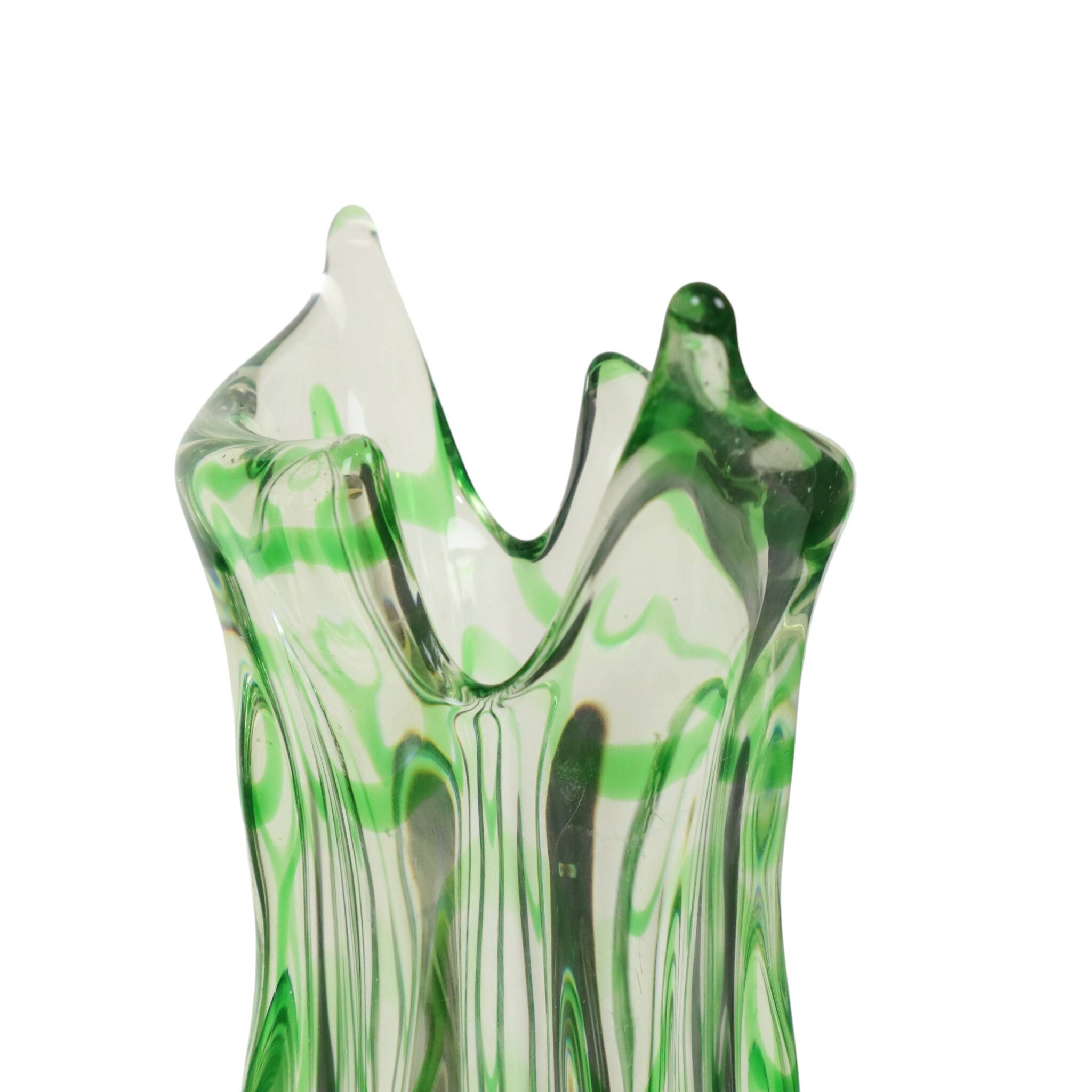 Large Green Glass Vase Murano Dino Martens Style 1960s