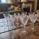 Lot de 8 verres en cristal taillé, tige hexagonale – années 50