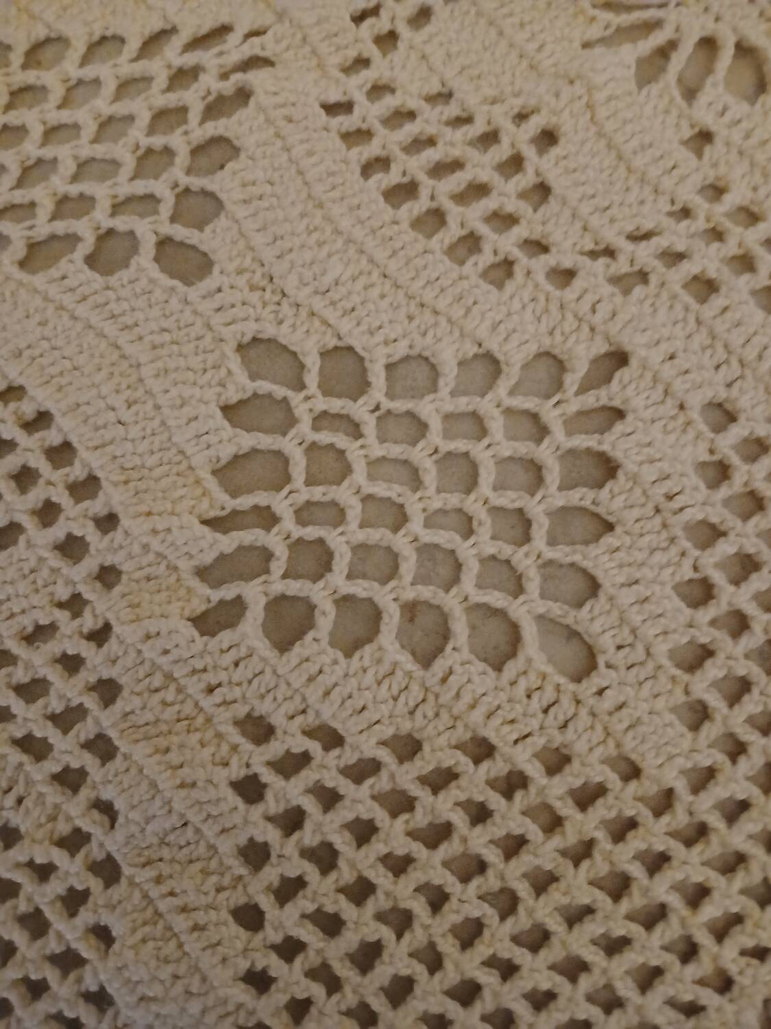 2 antique crocheted bedspreads