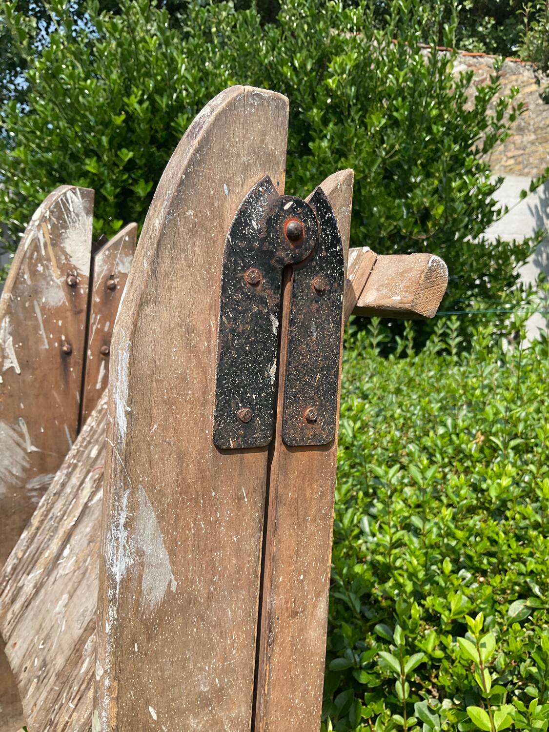 Ancien Escabeau de peintre en chêne