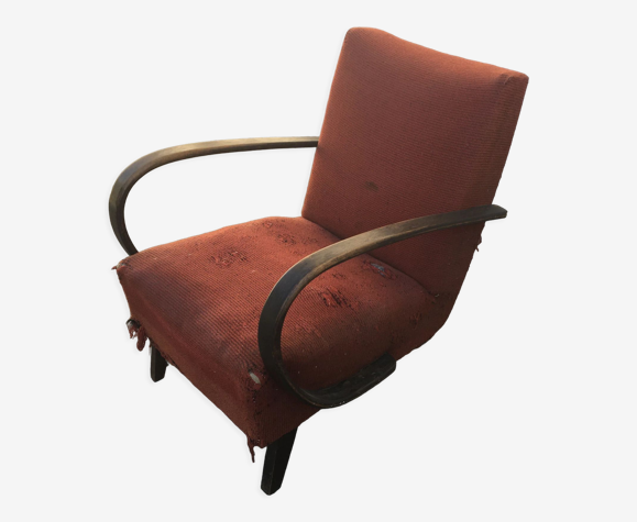 Jindrich Halabala h-410 lounge chair Up Závody 30s wood art deco