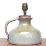 Sandstone lamp, wool lampshade, 60s