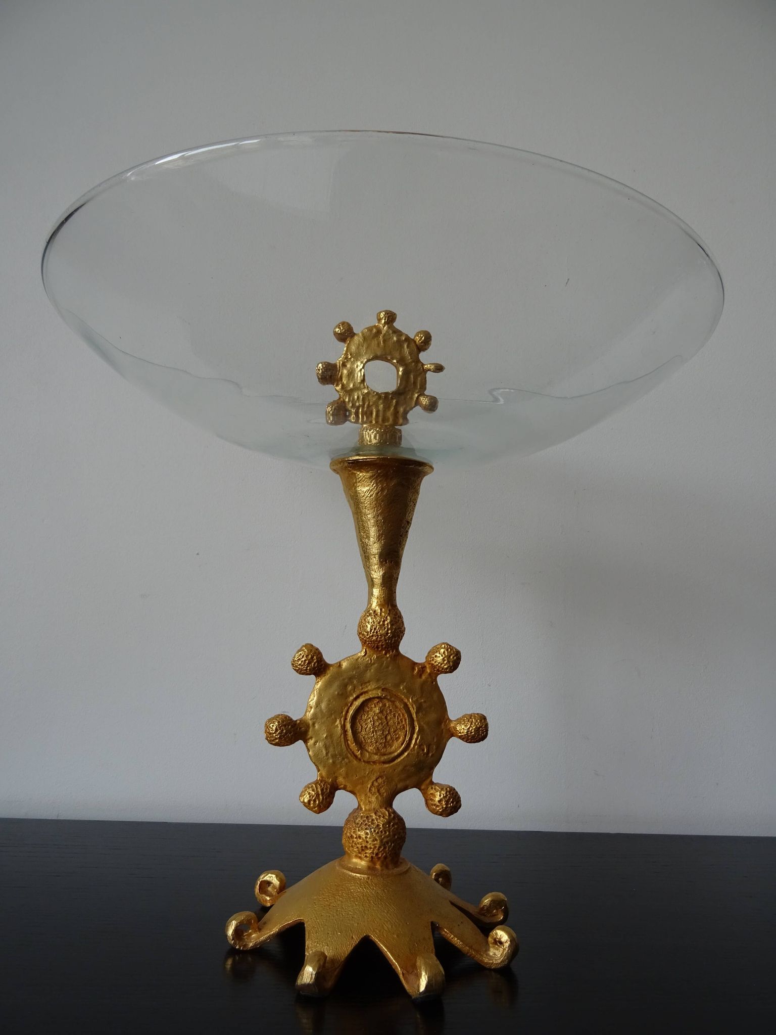 Sculptural cup bronze and glass Fondica stone casenove
