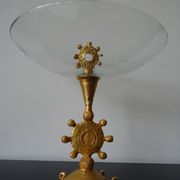 Sculptural cup bronze and glass Fondica stone casenove