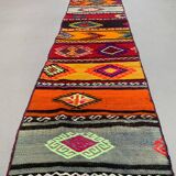 Old Turkish narrow Kilim Runner 250x44 cm shabby chic, vintage kelim