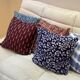 Indian blockprint cushion cover in burgundy cotton