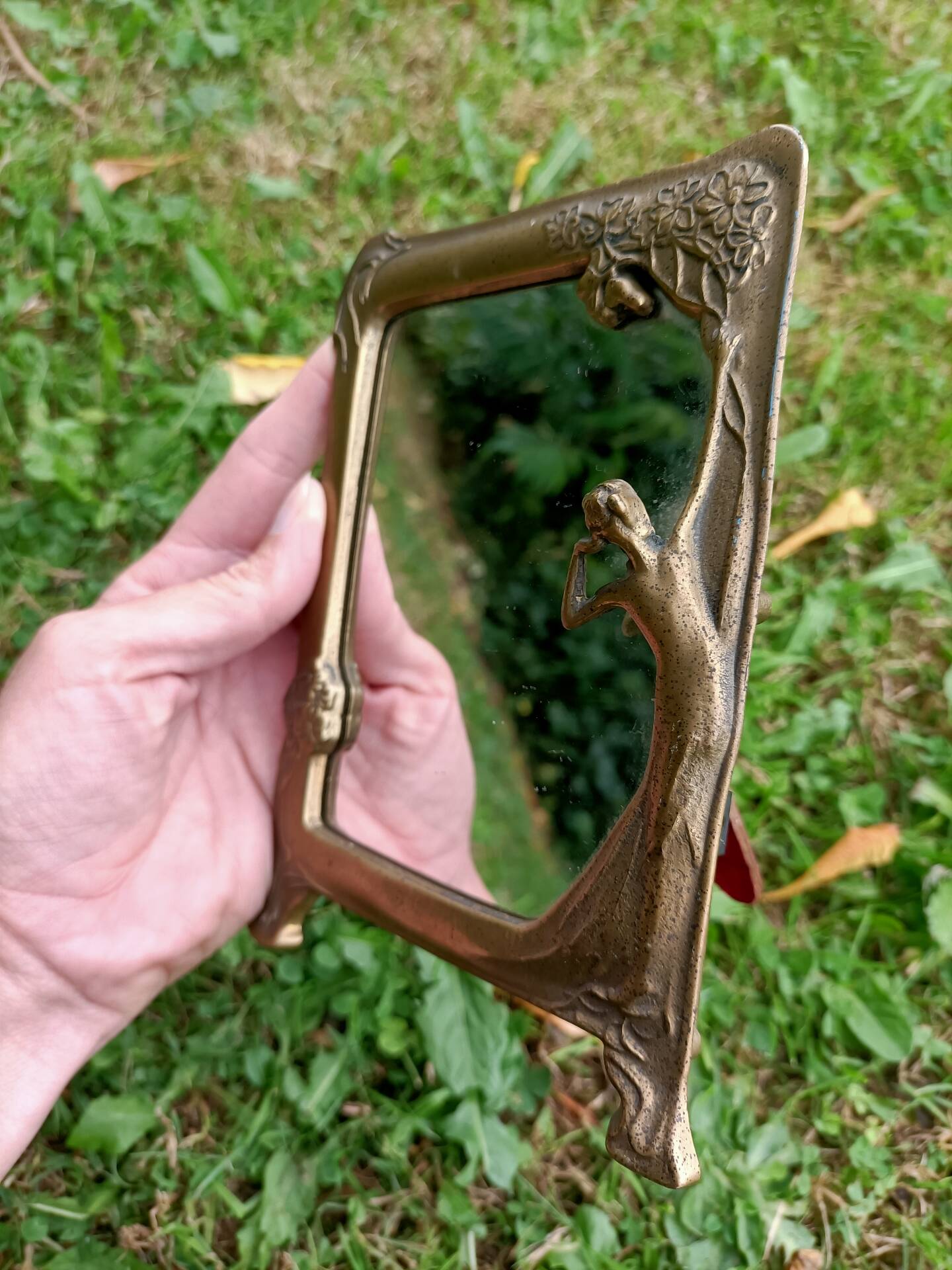 Brass retro mirror The Lady of the Lake