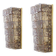 Pair of Mid-century Modern Style Italian Murano Glass and Brass Sconces