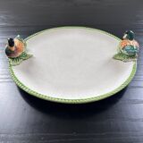 Large dish of ducks in barbotine