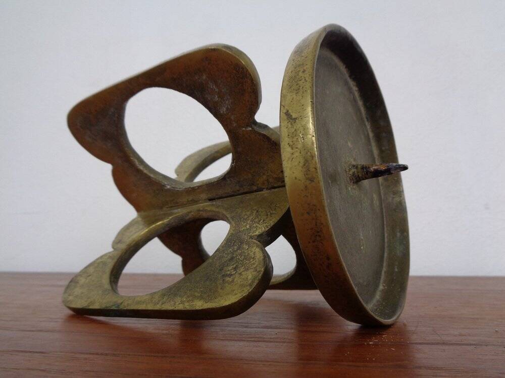 Brutalist Bronze Candle Holder, 1960s