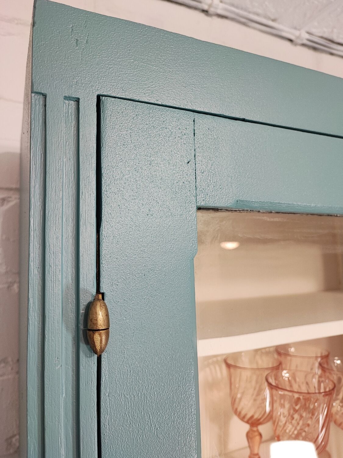 Blue vintage bookcase