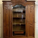 Louis XV rococo style library in carved walnut