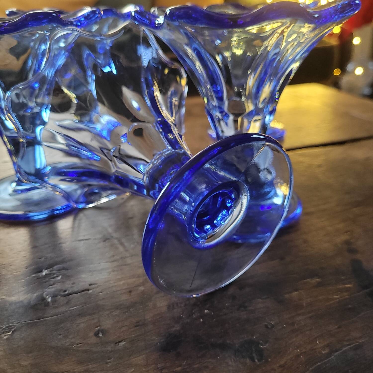 Coupes Ondulées Bleu Saphir La Rochère Vintage 80s0