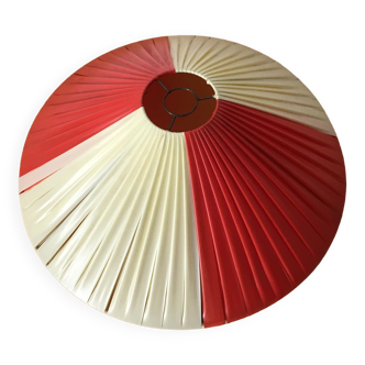 Abat-jour en plastique bicolore rouge et vanille (Années 50-60)