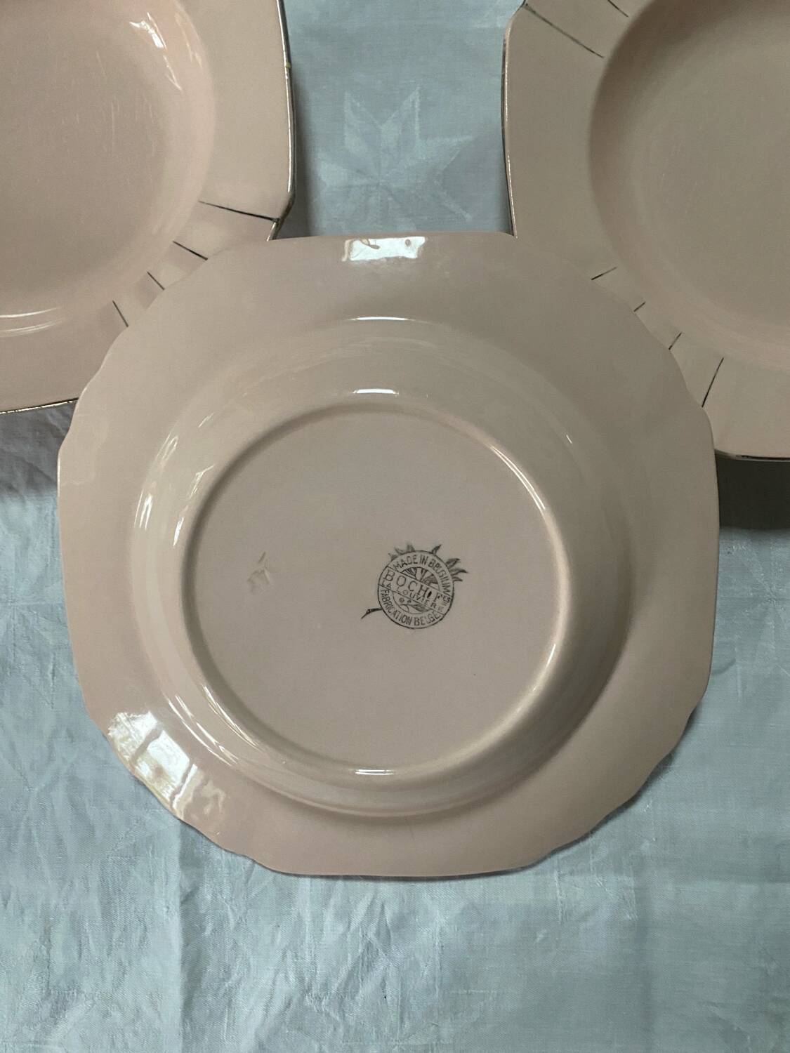 Set of 6 antique Art Deco soup plates Boch La Louvière