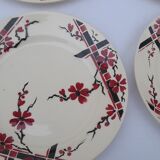 5 assiettes à dessert en faïence Moulin des loups & Hamage modèle Bagatelle diam 21,5 cm