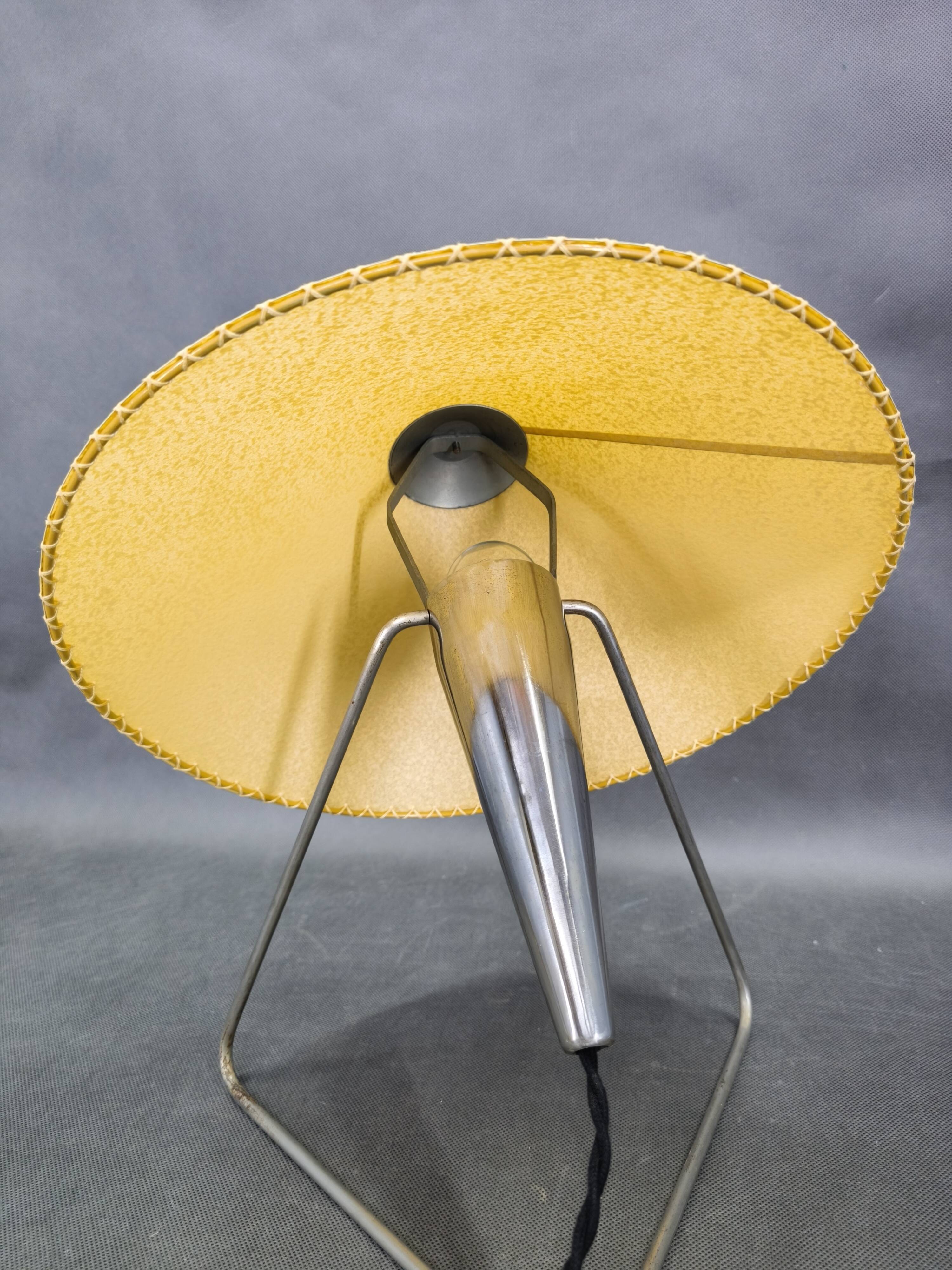 Helena Frantova Table Lamp 1960s Chrome Paper Shade