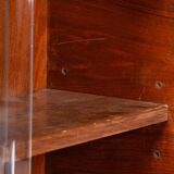 Small Restored Art Deco Display Bookcase, Walnut and Glass, Czech, 1930s