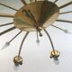 Suspension 60s to 8 lights brass and molded glass