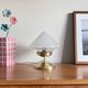 Antique table lamp with pointed glass globe and brass base, antique vintage lighting fixture LAMP-7345
