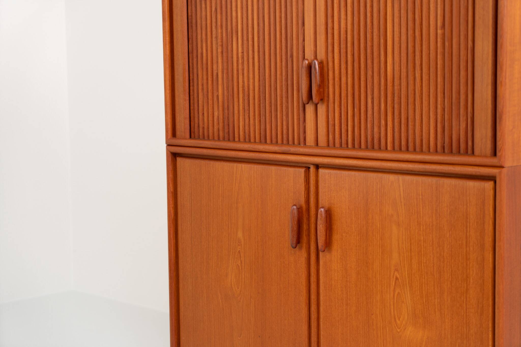 Highboard with tambour doors by Heinrich Riestenpatt