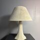 Midcentury suede leather large mushroom table lamp, 1960s-1970s