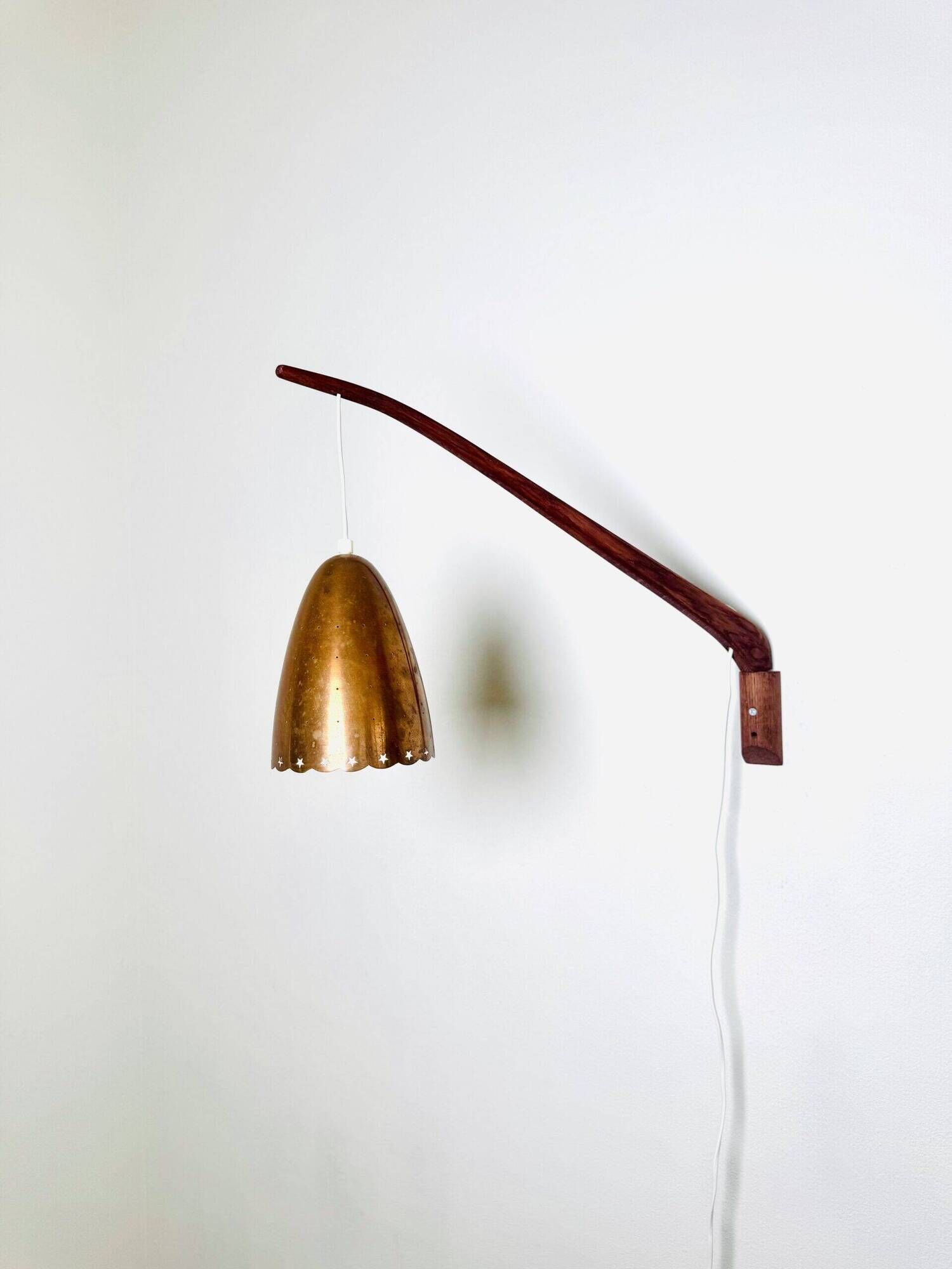 Swivel-Arm Perforated Brass Wall Lamp By Hans-Agne Jakobsson For Markaryd, Sweden, 1960S