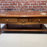 Wood and marble coffee table