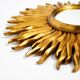 Mid Century Sunburst Kovex wall mirror made of wood and resin - gold plated