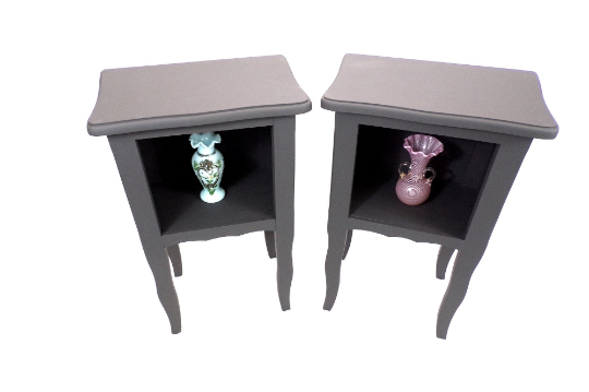 Pair of matte black revamped bedside