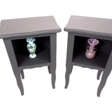 Pair of matte black revamped bedside